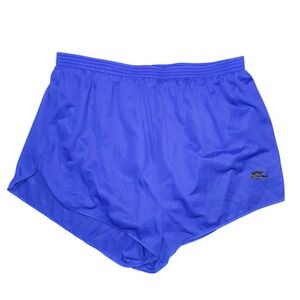 Vintage Road Runner Mens Running Shorts Blue Nylon Athletic Gym Workout Size L